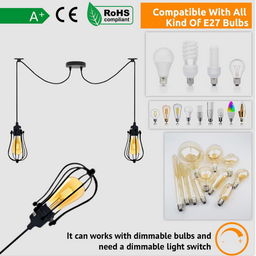 1/2/6 Head Cage Ceiling Pendant Lamp Swag Spider Hanging Light~5058