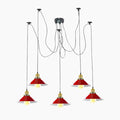 5 Way Chandelier Spider Ceiling Indoor Lamp Red~4158