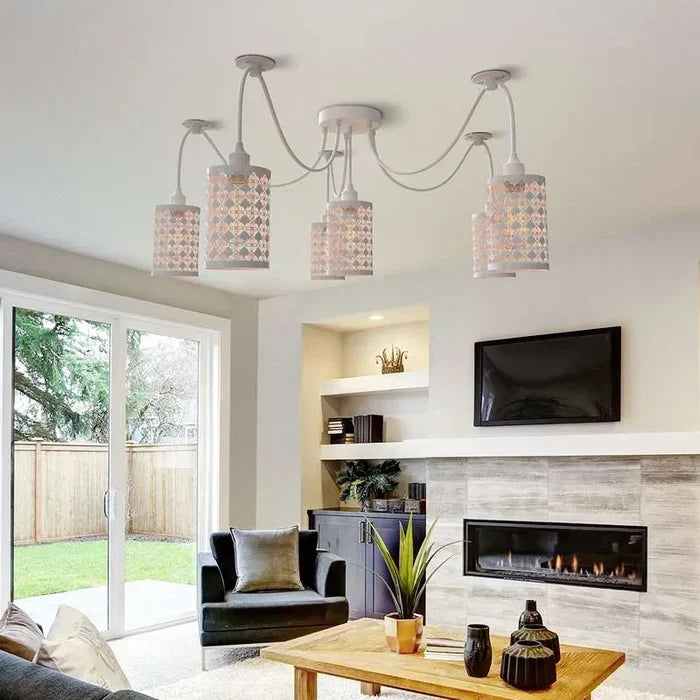 6 Way Spider Lights Adjustable Cable With Swag Hook~5084