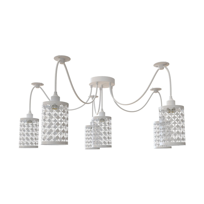 6 Way Spider Lights Adjustable Cable With Swag Hook~5084