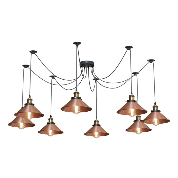 8-Way Spider Light Cone Shade Pendant Light~5136