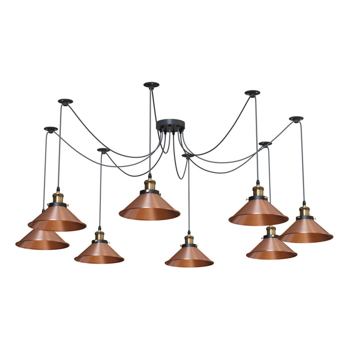 8-Way Spider Light Cone Shade Pendant Light~5136