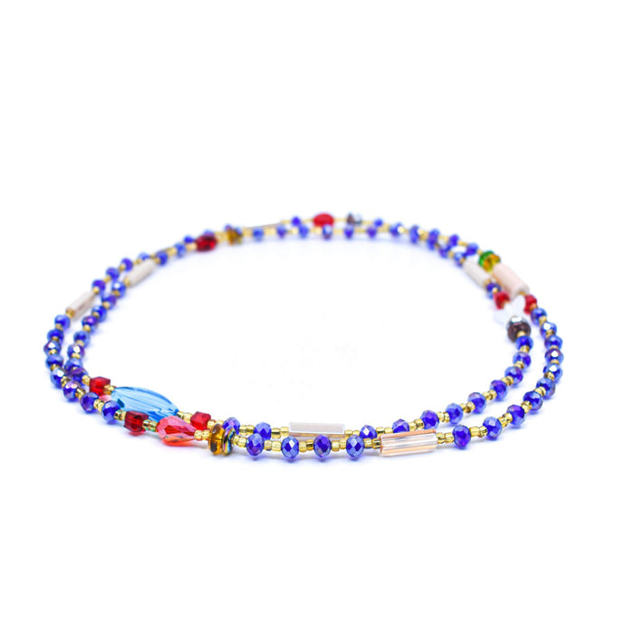 Blue Multicolored Waist Bead