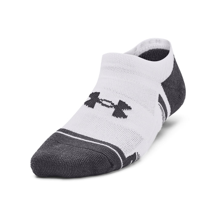 Boys'/Girls' Under Armour Youth Performance Tech No-Show 3-Pack Socks - 100 - WHITE