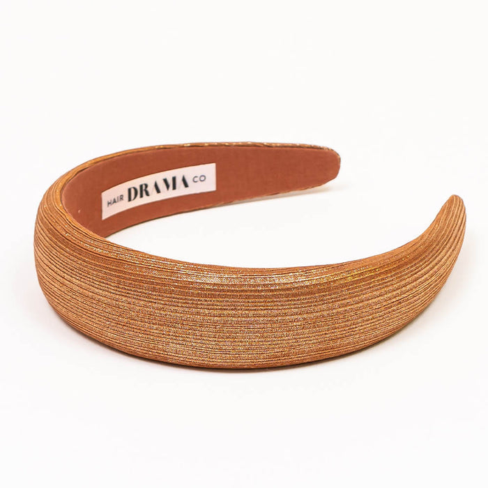 Broad Metallic Hair Band - Brown