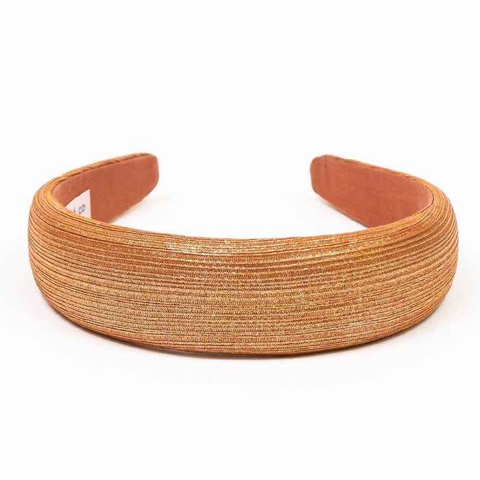 Broad Metallic Hair Band - Brown