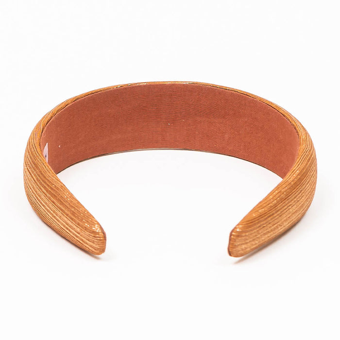 Broad Metallic Hair Band - Brown