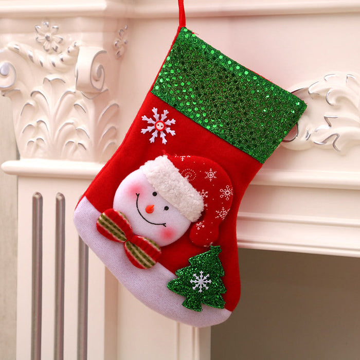 sequined medium socks (snowman)