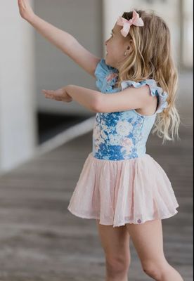 Farrah Blue Floral Cheeky Children’s Tutu