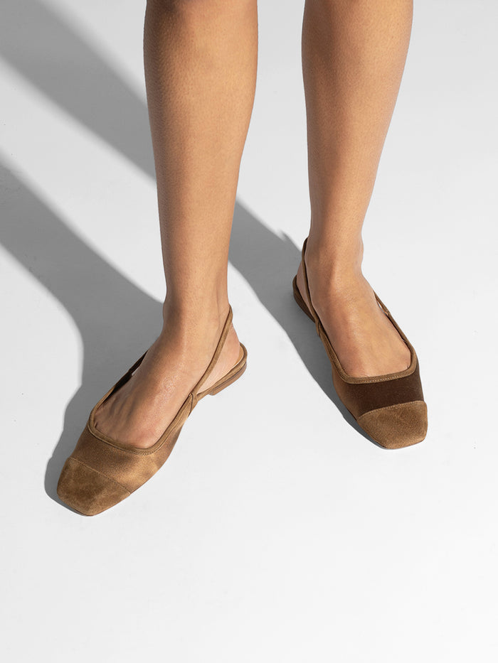 Geraldine Satin Toe-Cap Flats