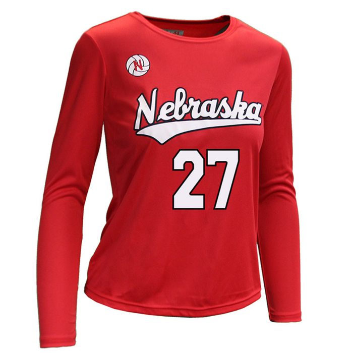 Girls' Nebraska Huskers Youth Harper Murray Longsleeve Jersey - #27 RED