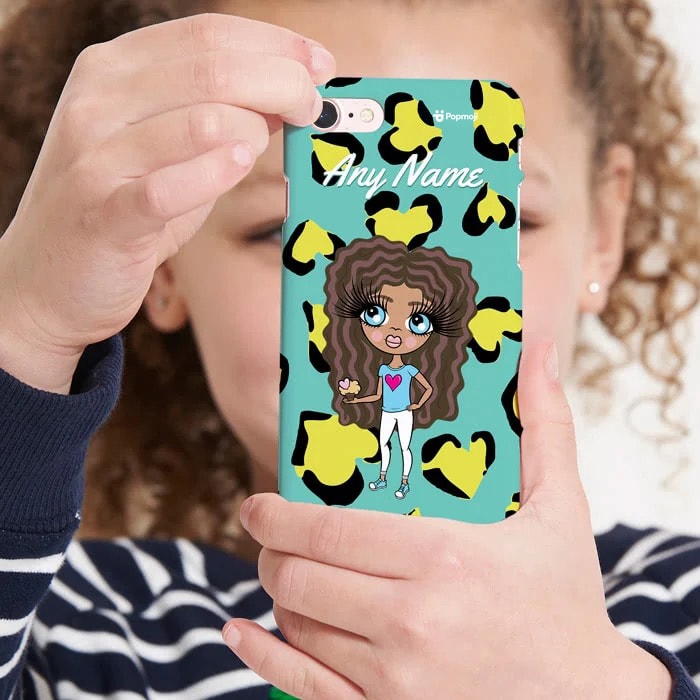 Girls Personalized Heart Leopard Phone Case