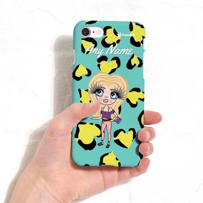 Girls Personalized Heart Leopard Phone Case