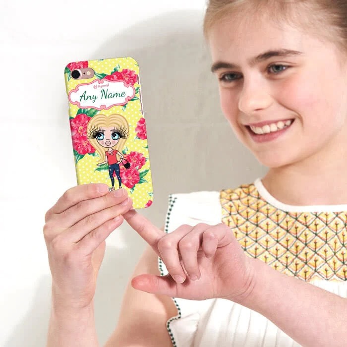 Girls Personalized Lemon Floral Phone Case