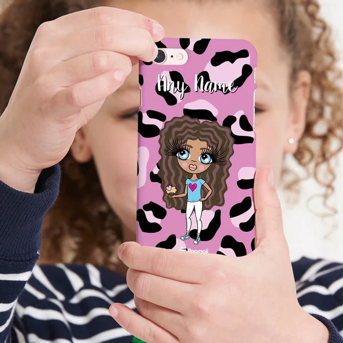 Girls Personalized Lilac Leopard Phone Case