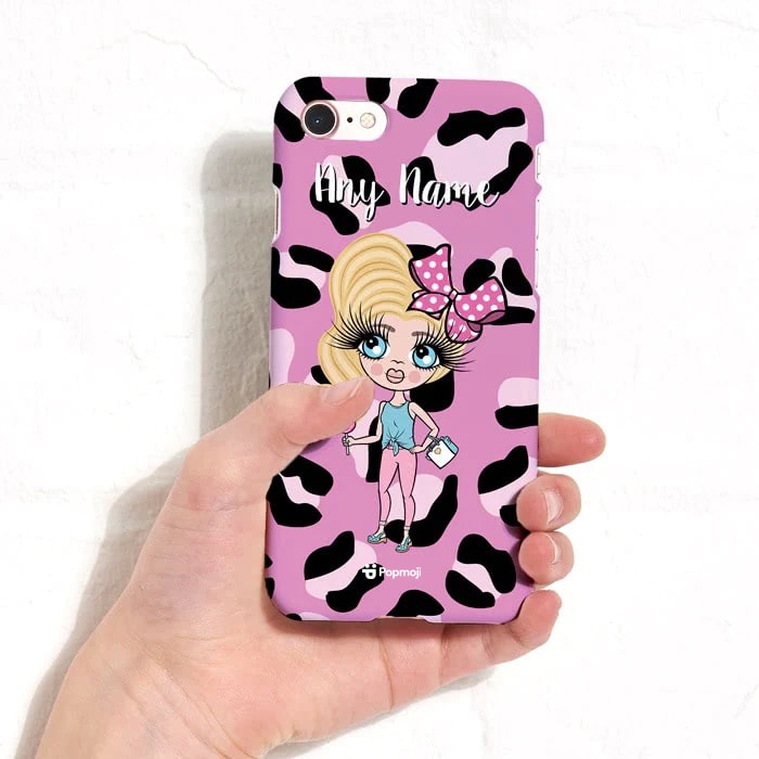 Girls Personalized Lilac Leopard Phone Case