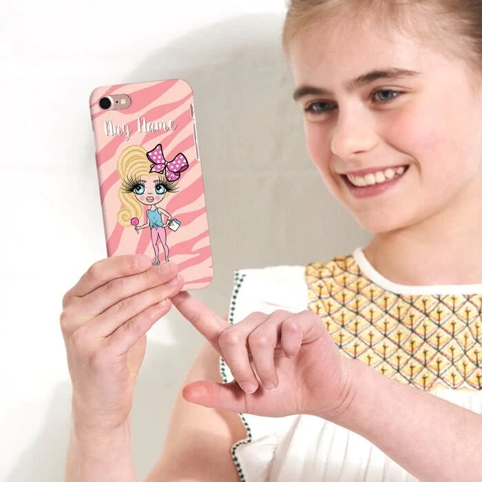 Girls Personalized Pink Zebra Phone Case