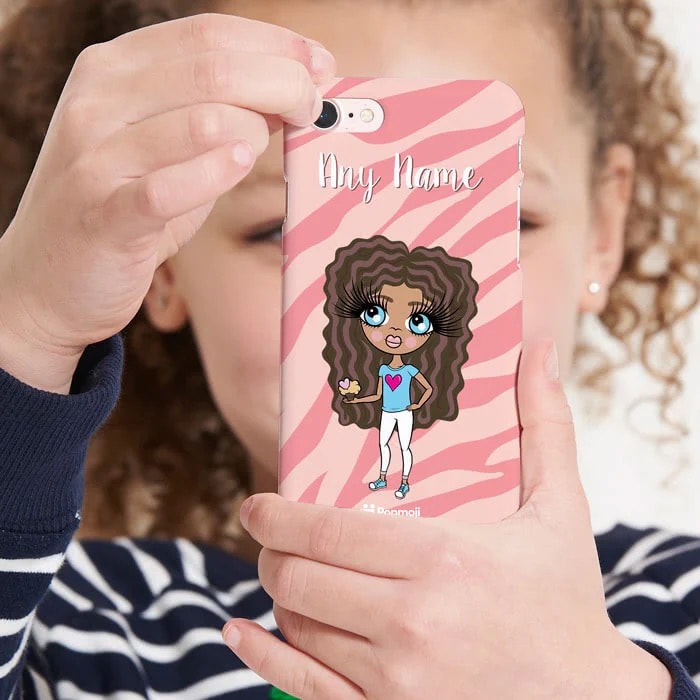 Girls Personalized Pink Zebra Phone Case