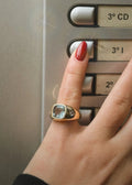 Giulia Pinky Ring Aquamarine on pinky