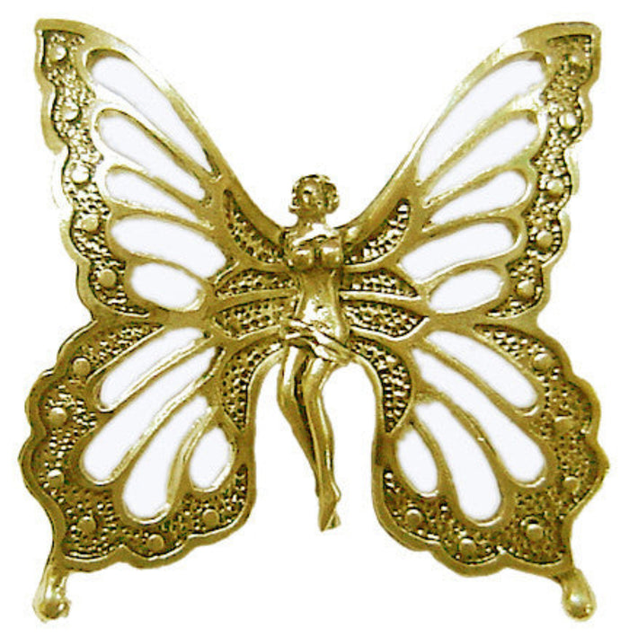 Gold fairy butterfly hair hook, front view