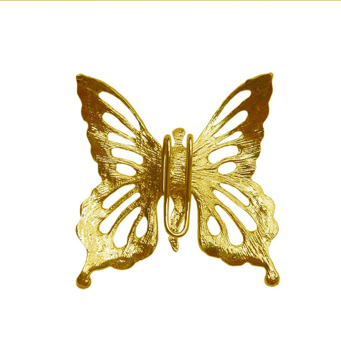 Gold Fairy Butterfly Hair Hook - Elegant Boho Ponytail Holder back view