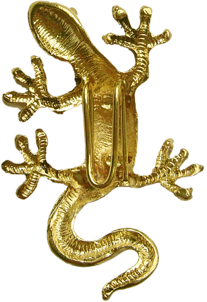 Gold Gecko Hair Hook - Stylish Boho Ponytail Holder back view