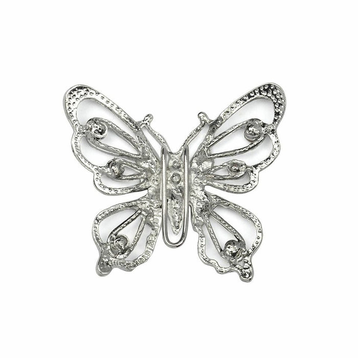 Back view of Diamond Butterfly Hair Hook – Silver Ponytail Holder accessory
