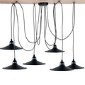 Industrial Spider Pendant Light 6 Way Multi Drop E27 Matte Black~1181