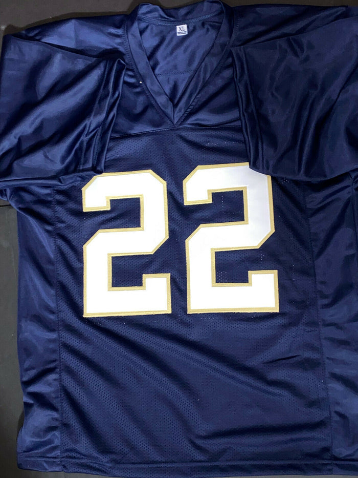 Logan Diggs Notre Dame Irish Autographed Signed Blue Jersey JSA WITNESS COA