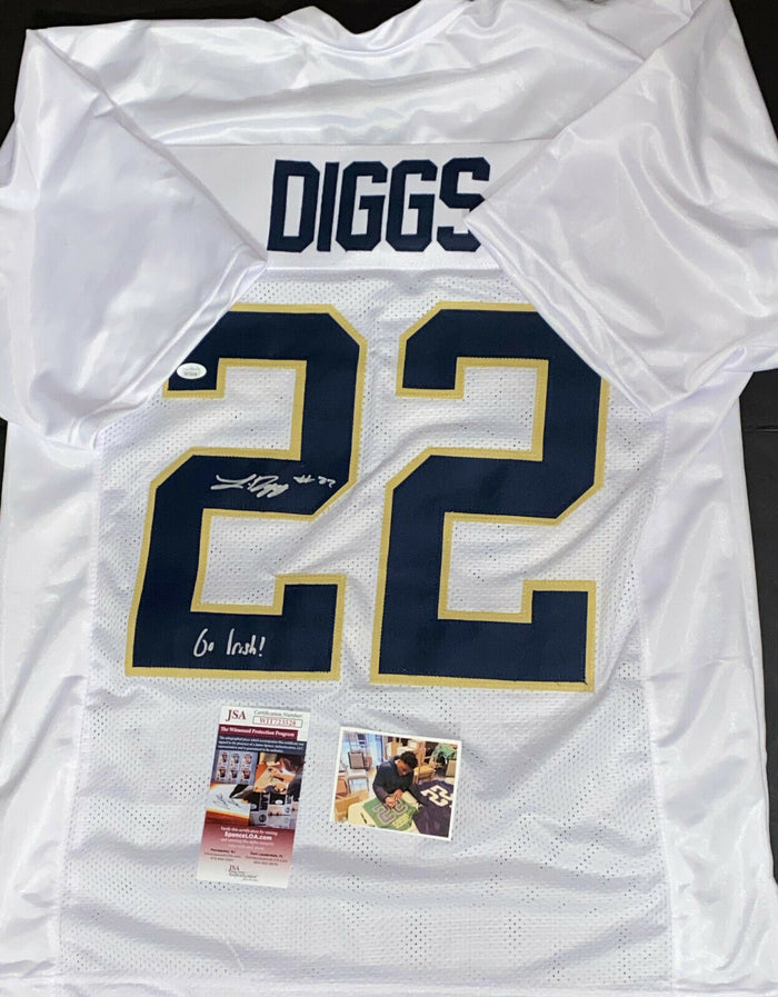 Logan Diggs Notre Dame Irish Autographed Signed White Jersey JSA WITNESS COA
