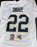Logan Diggs Notre Dame Irish Autographed Signed White Jersey JSA WITNESS COA