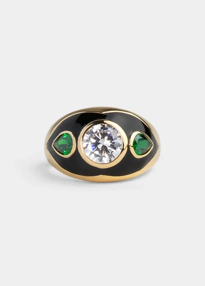 Luna Nera Cocktail Ring front