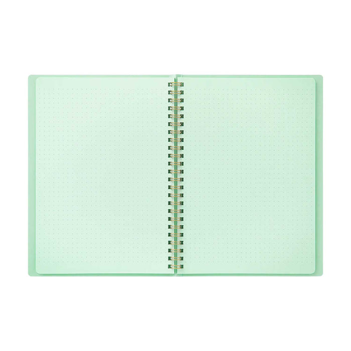 Midori Soft Colour Green Spiral Notebook - A5 Dotted 3