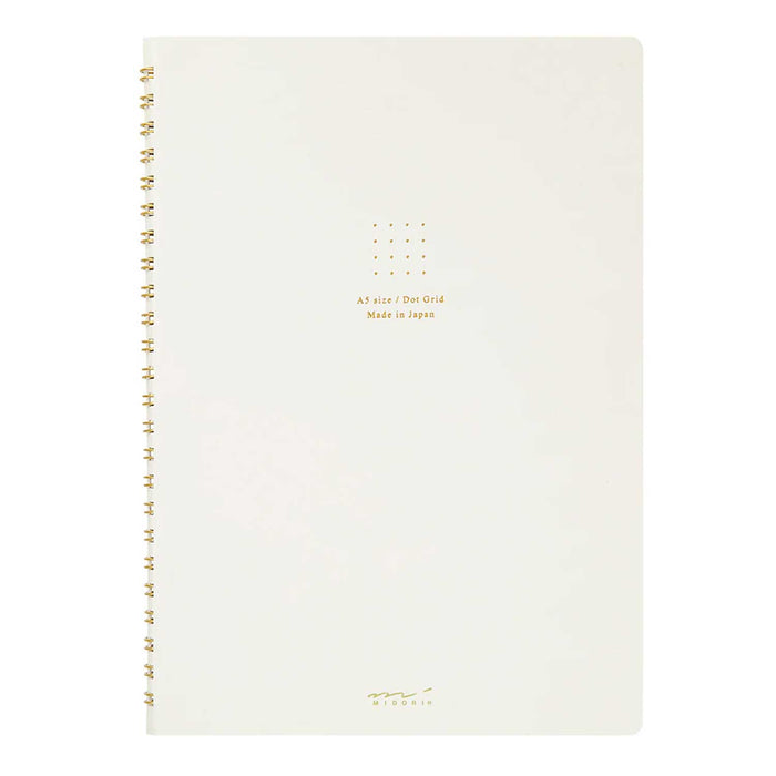 Midori Soft Colour White Spiral Notebook - A5 Dotted 1