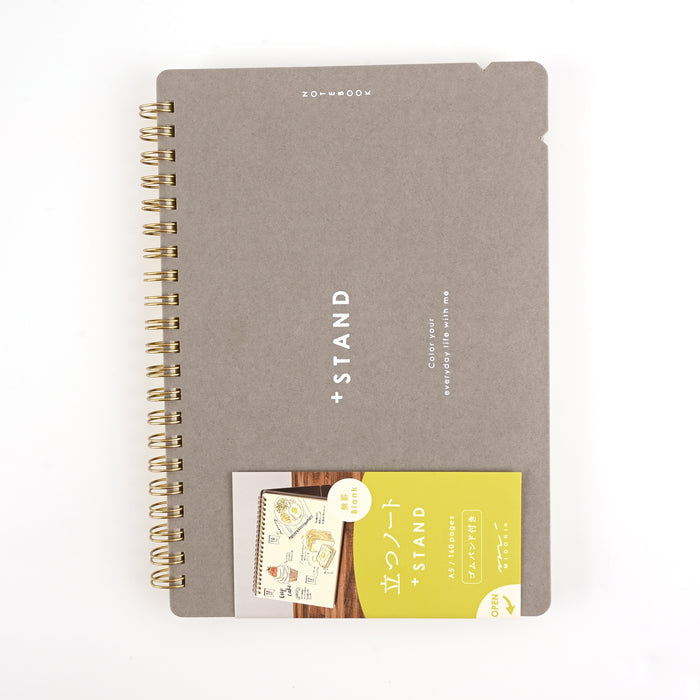 Midori + Stand Grey Spiral Notebook - A5, Plain 2