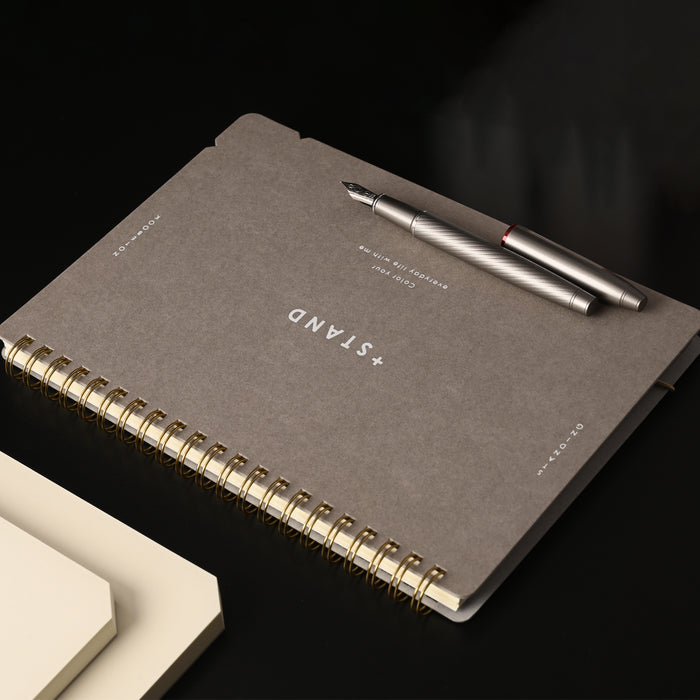 Midori + Stand Grey Spiral Notebook - A5, Plain 6