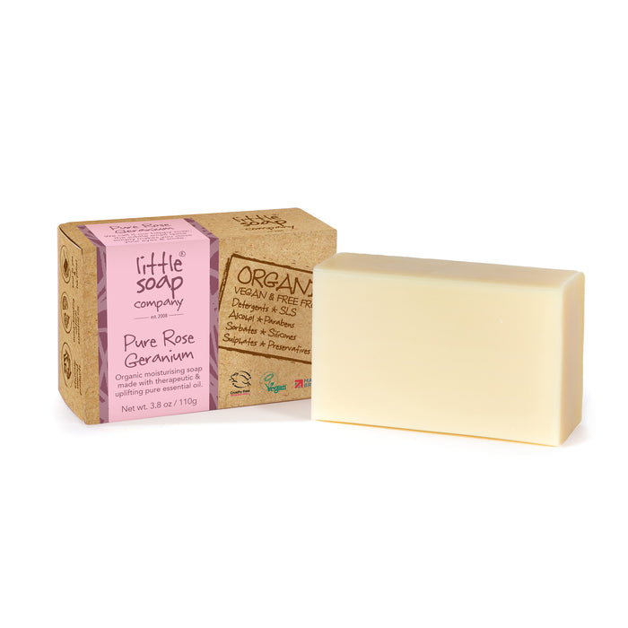 Organic Pure Rose Geranium Soap Bar 110g