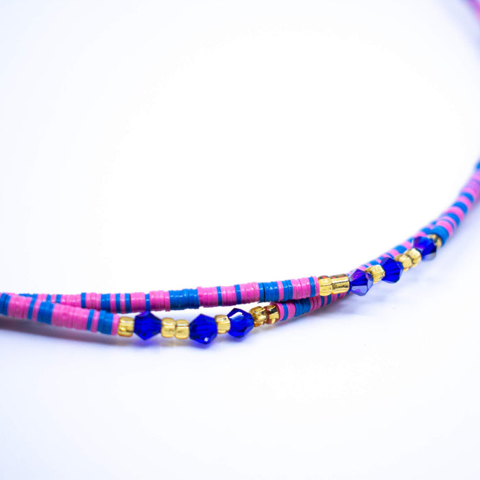 Pink & Blue Fulani Waist Bead
