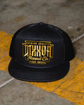 Premo Flat Bill Trucker Snapback - Black & Gold - Dixxon Flannel Co.
