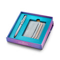 Sheaffer 9376 Gift Set - Expressions 100 Blue & Pink Pearlised Gradient Ball Pen with Credit Card Holder