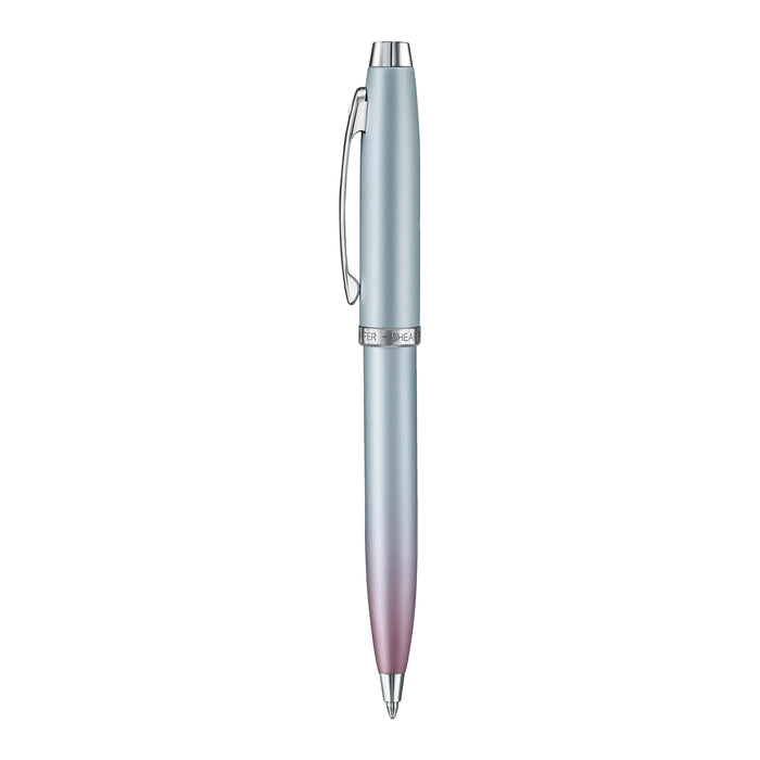 Sheaffer 9376 Gift Set - Expressions 100 Blue & Pink Pearlised Gradient Ball Pen with Credit Card Holder
