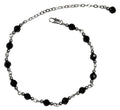 Silver Beaded Anklet - Elegant Women's Jewelry front view