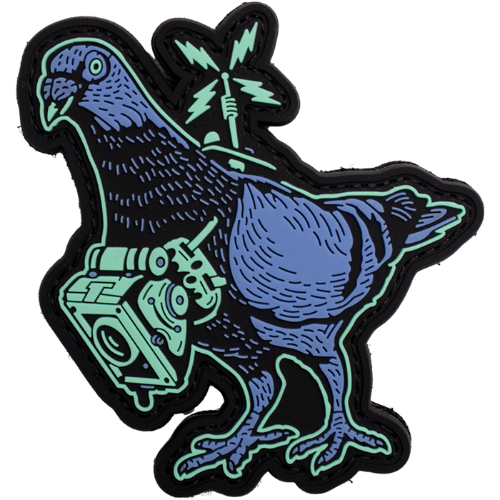 Spy Pigeon Glow In The Dark Pvc Patch