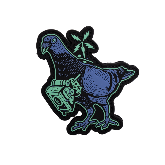 Spy Pigeon Glow In The Dark Pvc Patch