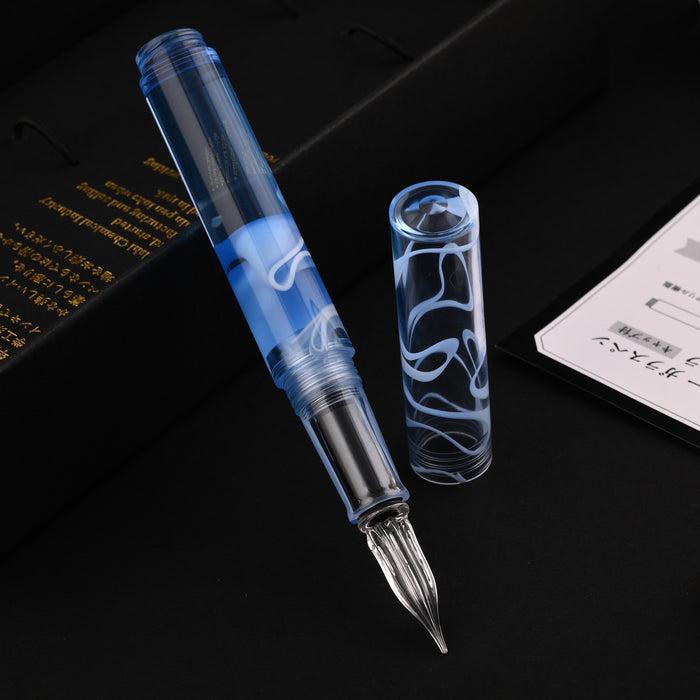 Teranishi Guitar Glass Pen with Cap - Ice Blue