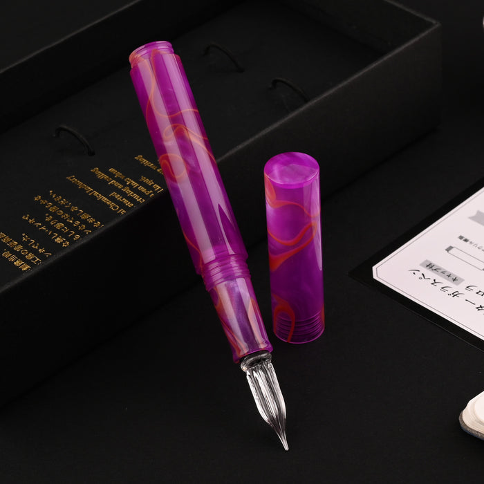 Teranishi Guitar Glass Pen with Cap - Sunset Pink