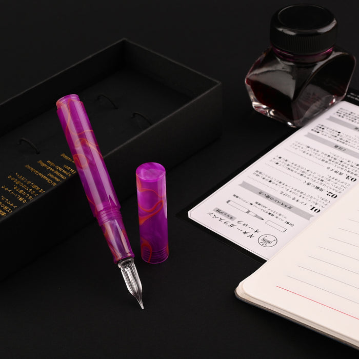 Teranishi Guitar Glass Pen with Cap - Sunset Pink