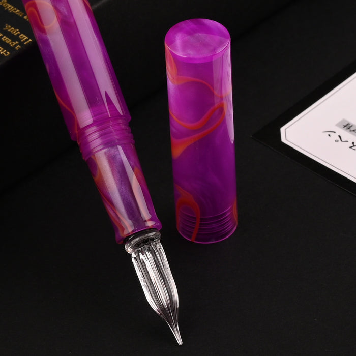 Teranishi Guitar Glass Pen with Cap - Sunset Pink