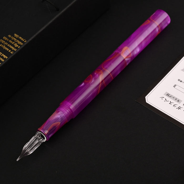 Teranishi Guitar Glass Pen with Cap - Sunset Pink