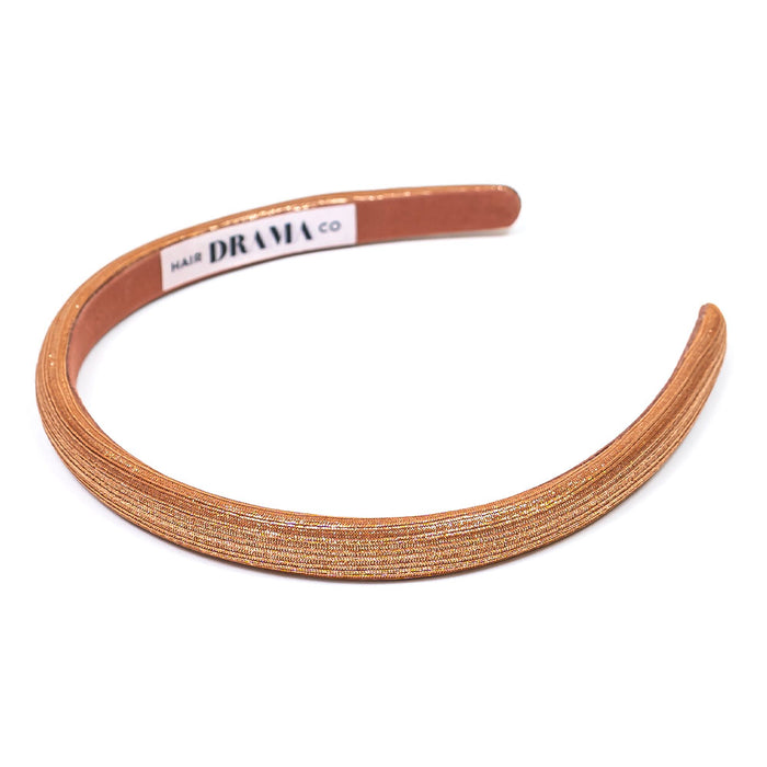 Thin Metallic Hair Band - Brown